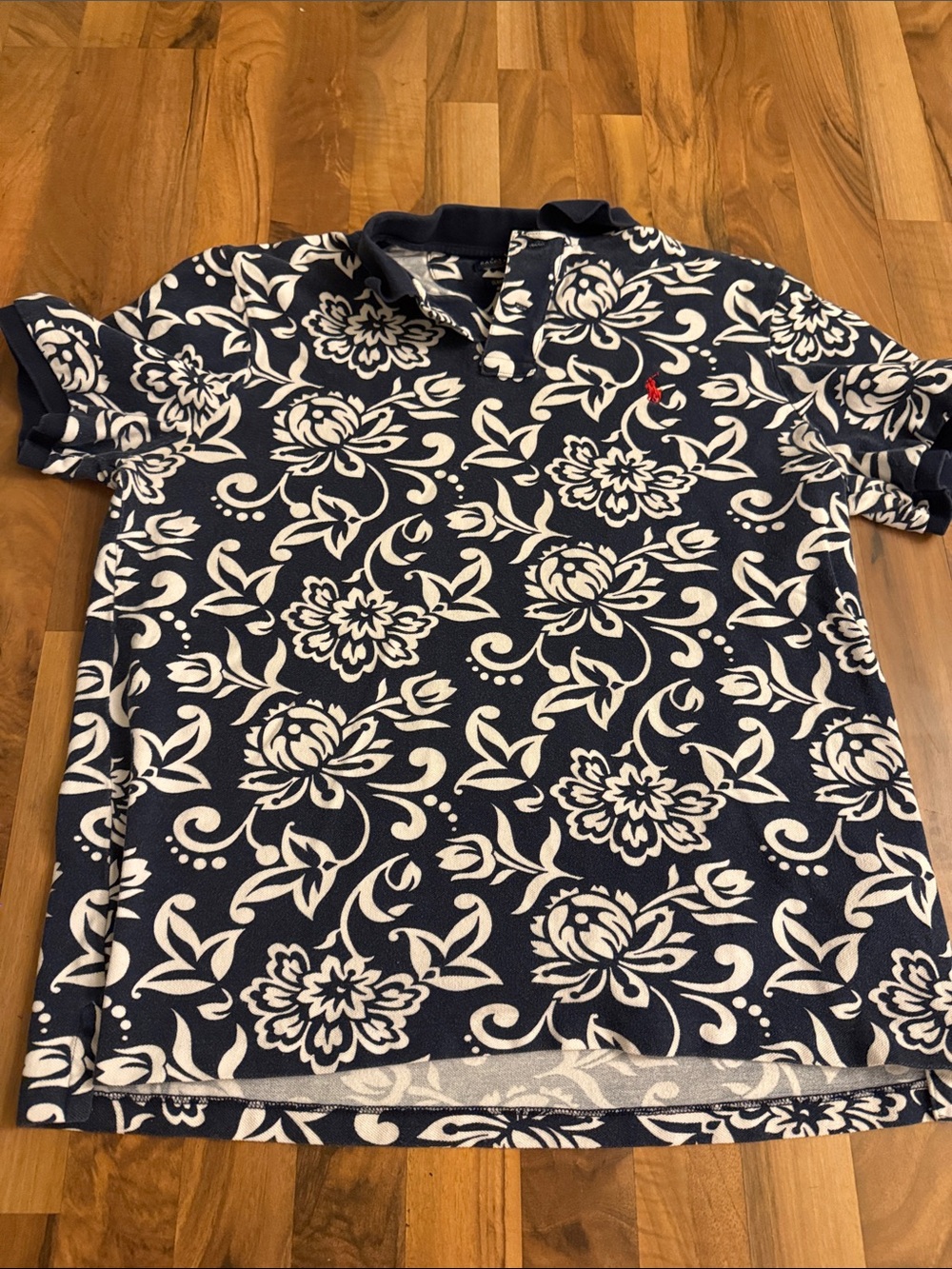Ralph Lauren Navy Polo with White Floral Print
